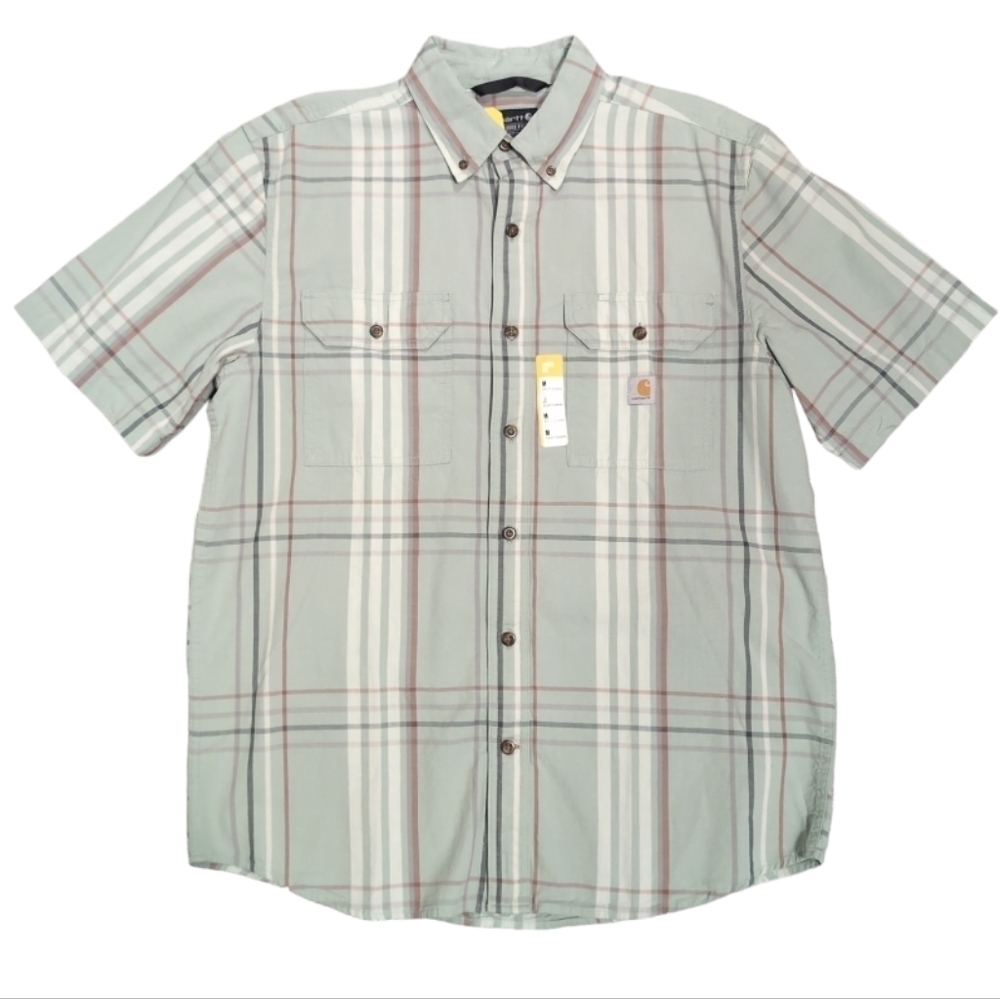 Carhartt Loose Fit Midweight Shirt-Sleeve Plaid Shirt Mens M